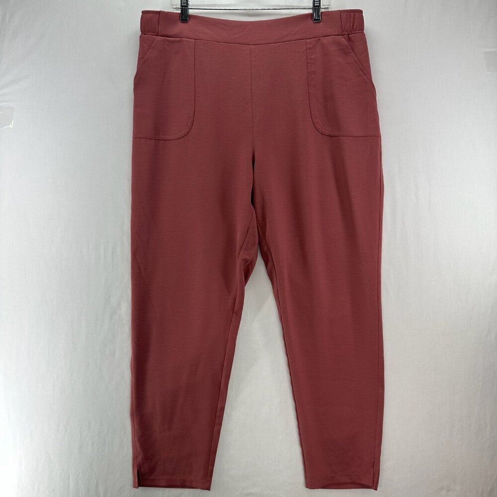 32 Degrees Cool Pull-on Twill Pants Womens XL Lightweight High-Rise Garnet Rouge
